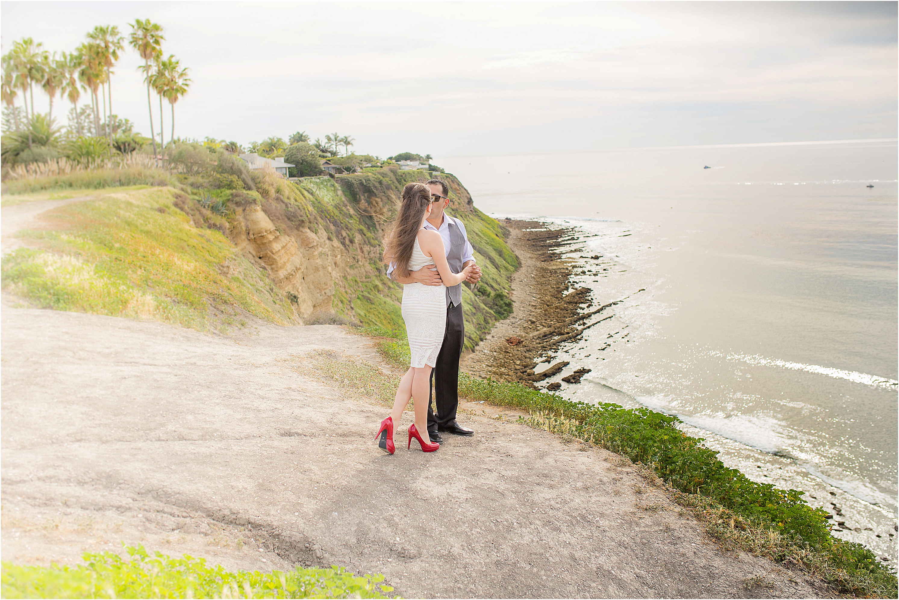 Palos Vedes Cliffs are a great spot for engagement photos
