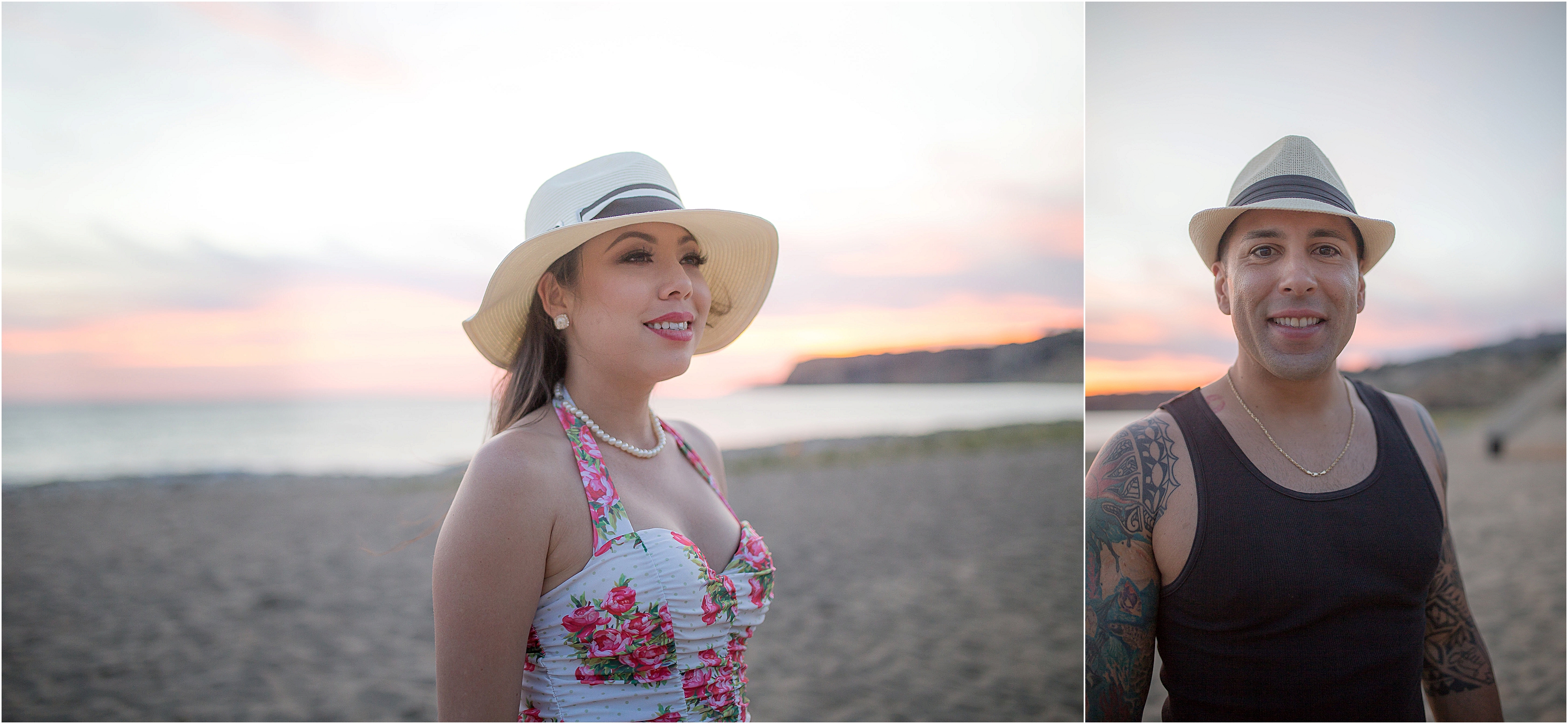 Wearing beach clothing for your engagement session