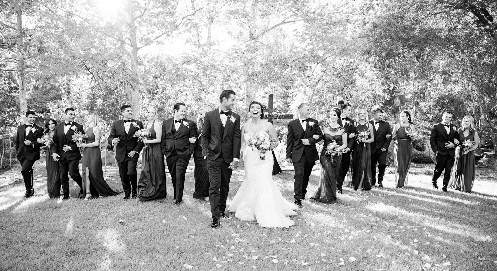 bridal party walking