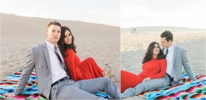 using a blanket for photos at the beach