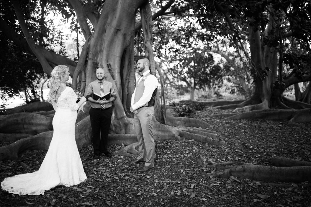 black and white ceremony wedding image