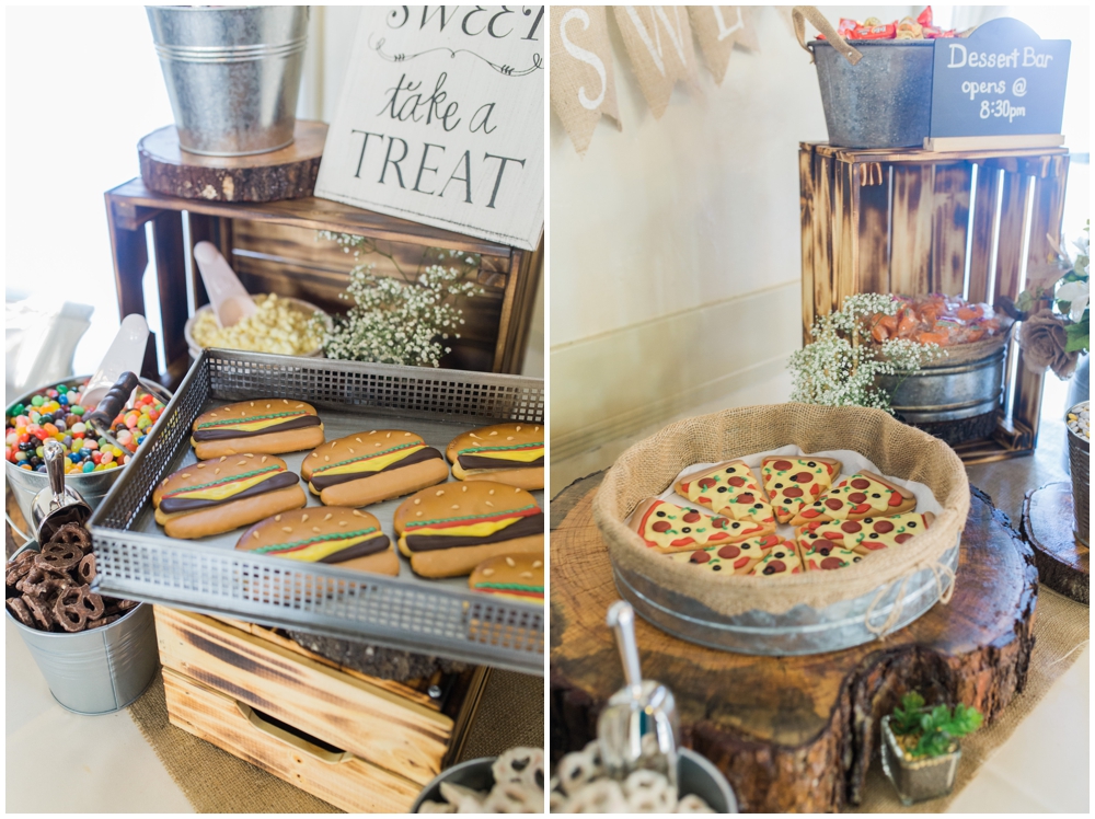 rustic dessert display for Long Beach Wedding