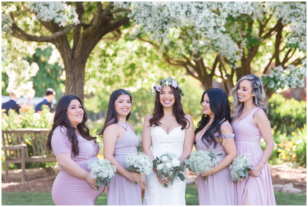 bridesmaids wearing lavender