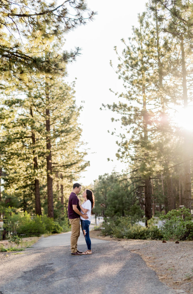 incline village engagement photography in the town