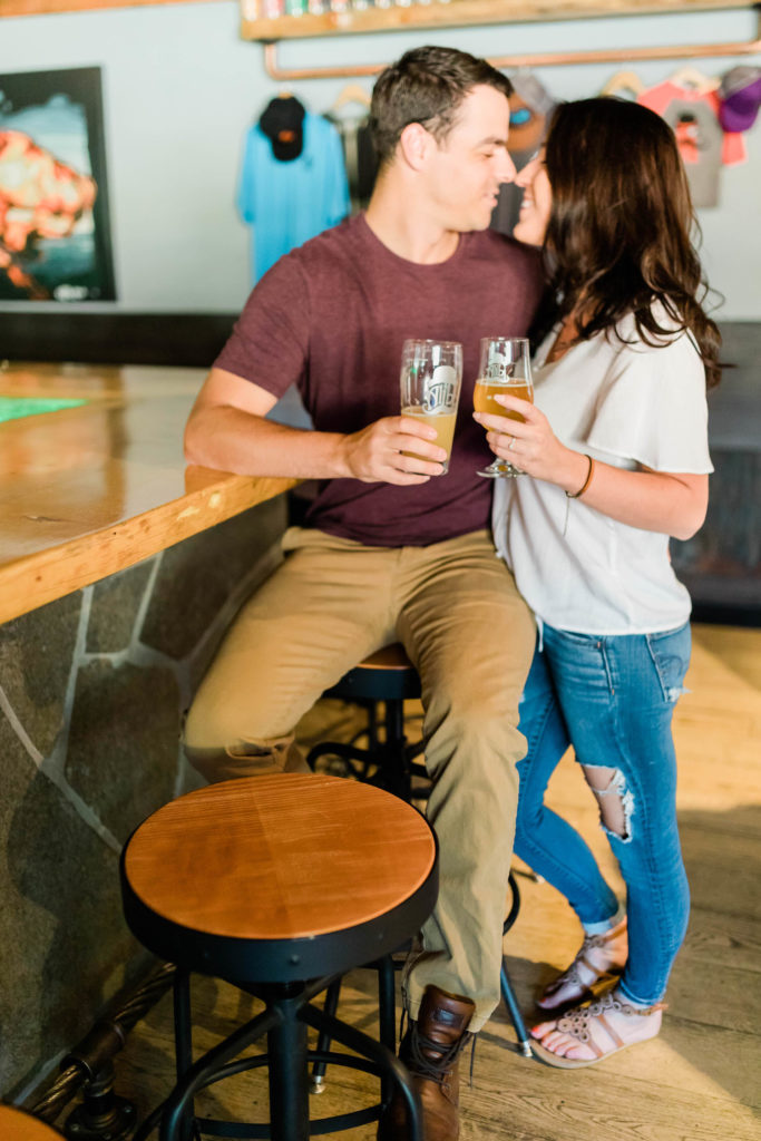 incline village brewery engagement photos