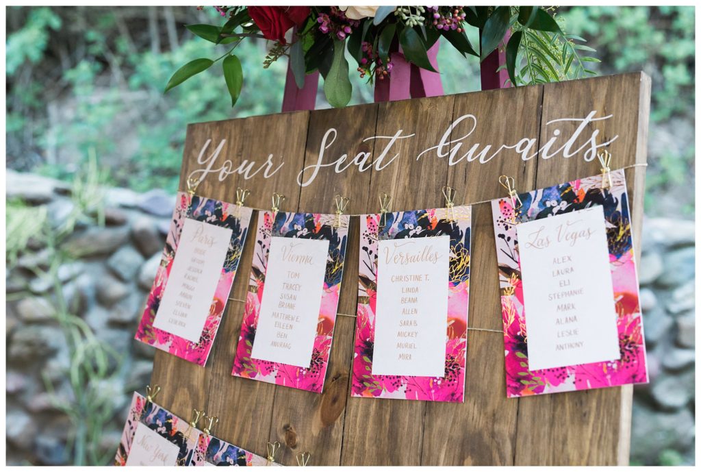 personalized calligraphy for wedding placards