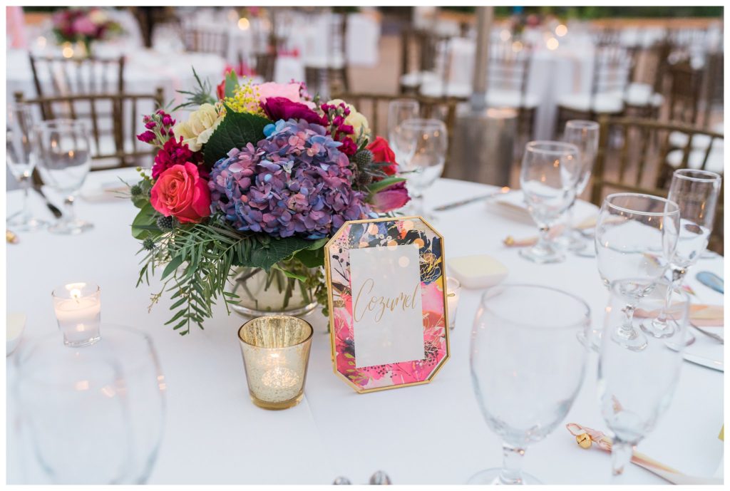 guest table placards with custom calligraphy