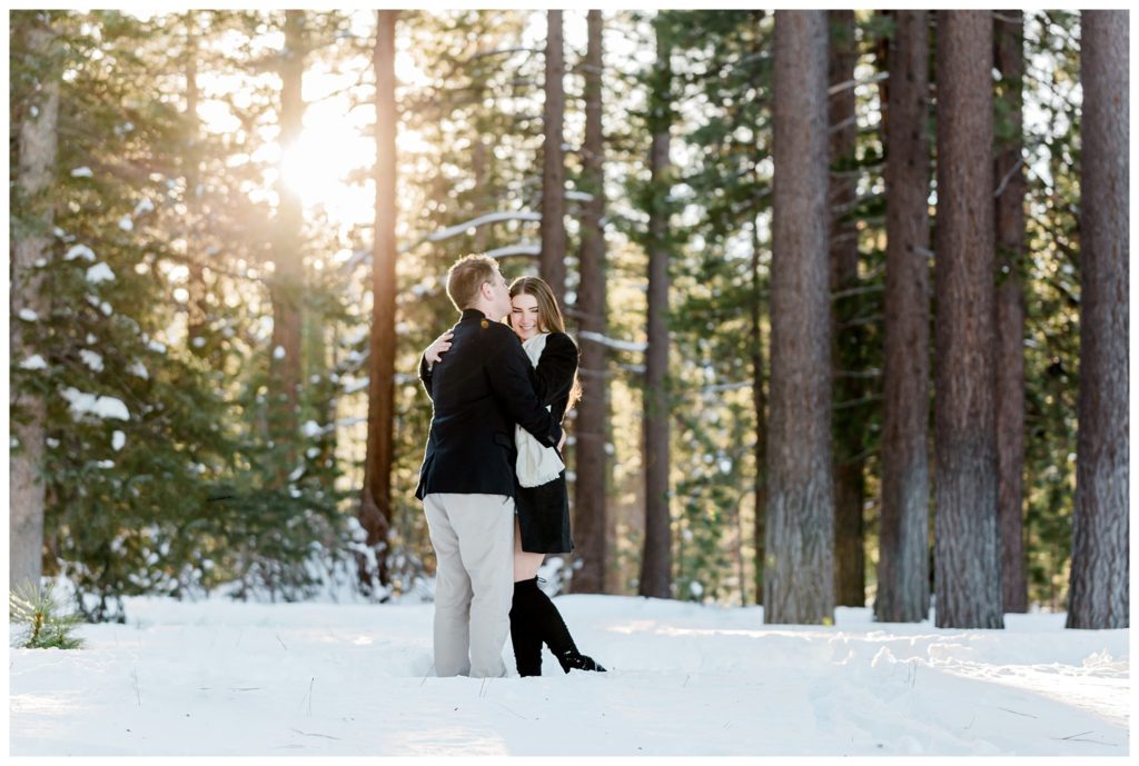forest engagement photos in the snow