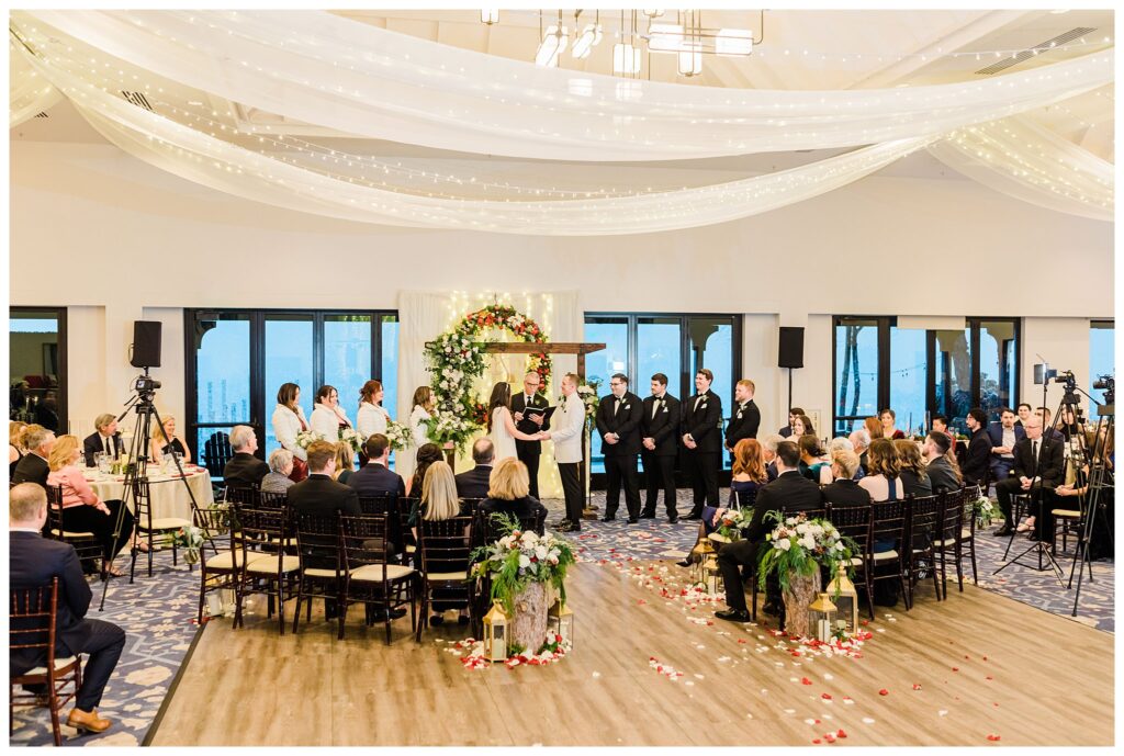 indoor wedding ceremony at the hyatt in lake tahoe to avoid the winter ceremony
